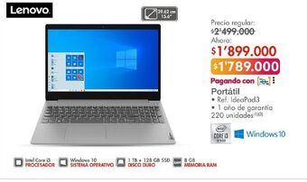 Metro Computador portátil lenovo oferta