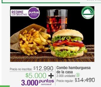 Jumbo Combo hamburguesa de la casa oferta