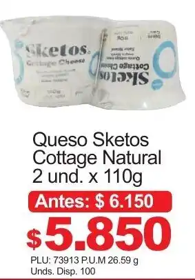 Belalcazar Queso Sketos Cottage Natural 2x110g oferta