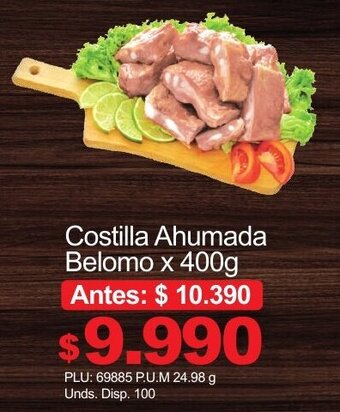 Belalcazar Costilla Ahumada Belomo 400g oferta