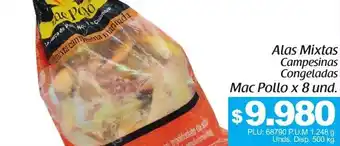 Belalcazar Alas Mixtas Campesinas Congeladas Mac Pollo 8 und. oferta