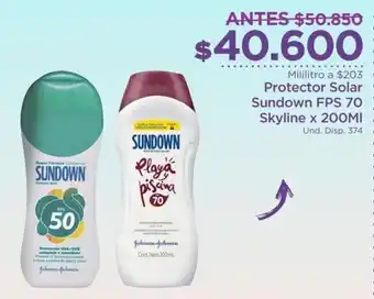 FarmaTodo Protector Solar Sundown SPF70 Skyline 200ml oferta