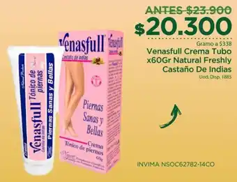 FarmaTodo Venasfull Crema Tubo 60g Natural Freshly Castaño de Indias oferta