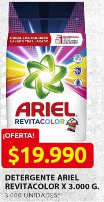 Ara Detergente Ariel Revitacolor 3000g oferta