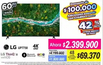 Alkomprar LG UP7750 4K UHD 60" oferta