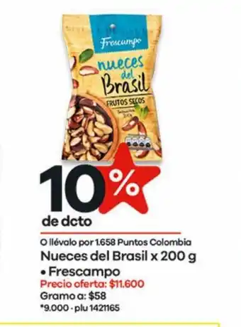 Éxito Nueces del Brasil x 200 g Frescampo oferta