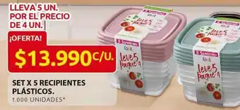 Ara Set x 5 recipientes plásticos oferta