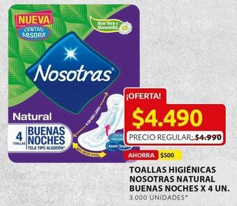 Ara Toallas higiénicas nosotras natural buenas noches 4un oferta