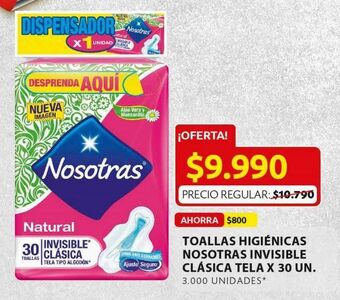 Ara Toallas higiénicas nosotras invisible clásica tela 30u oferta