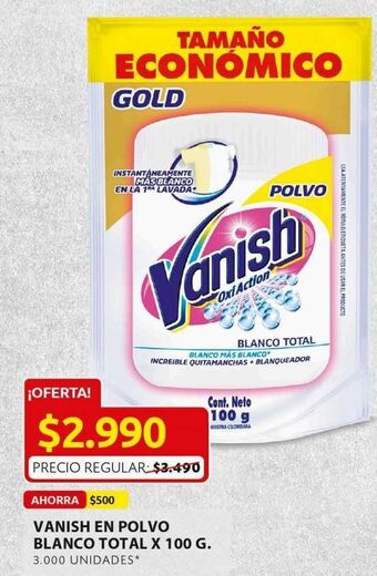 Ara Vanish en polvo blanco total 100g oferta