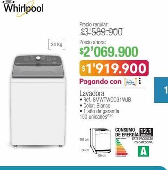 Jumbo Lavadora whirlpool oferta