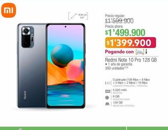 Jumbo Redmi note 10 pro 128 gb xiaomi oferta