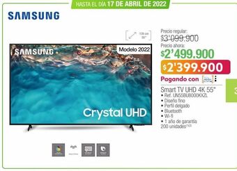 Jumbo Smart tv uhd 4k 55" samsung oferta
