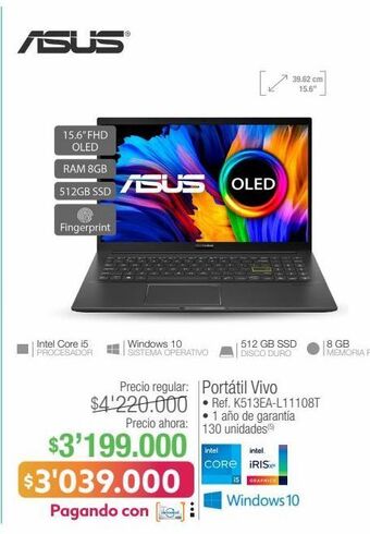 Jumbo Computador portátil vivo asus oferta