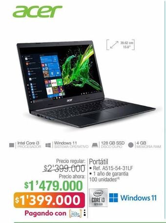 Jumbo Computador portátil acer oferta