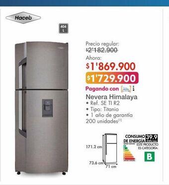 Metro Nevera himalaya oferta