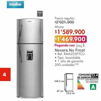 Metro Nevera no frost oferta