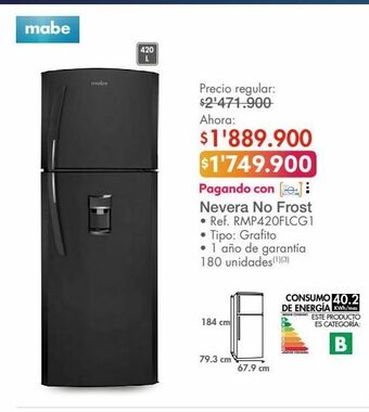 Metro Nevera no frost oferta