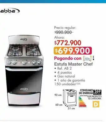 Metro Estufa master chef oferta