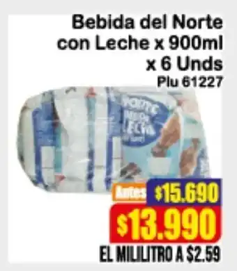 La Gran Colombia Bebida del Norte con Leche 6 x 900ml oferta