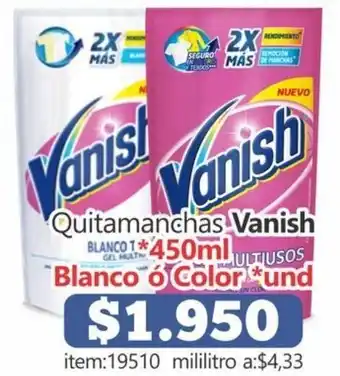 Quitamanchas Blanco ó Color Vanish 450ml