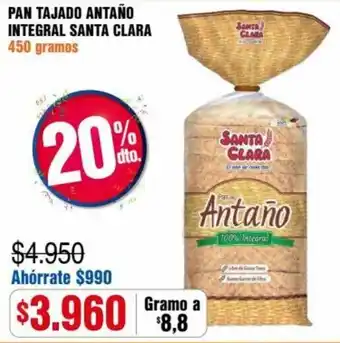 Alkosto Pan Tajado Antaño Integral Santa Clara 450g oferta