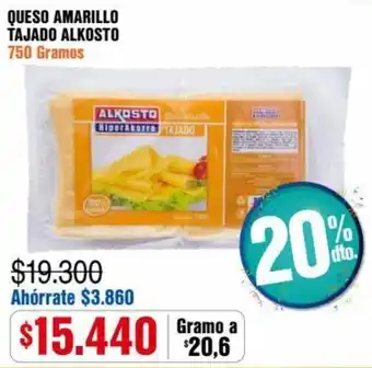 Alkosto Queso Amarillo Tajado Alkosto 750g oferta
