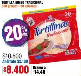 Alkosto Tortilla Bimbo Tradicional 20 x 580g oferta