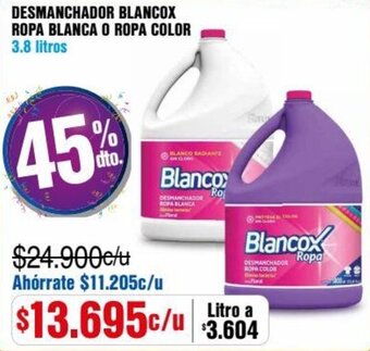 Alkosto Desmanchador Blancox Ropa Blanca o Ropa Color 3.8L oferta