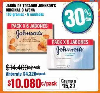 Alkosto Jabón de Tocador Johnson's Original o Avena 6 x 110g oferta