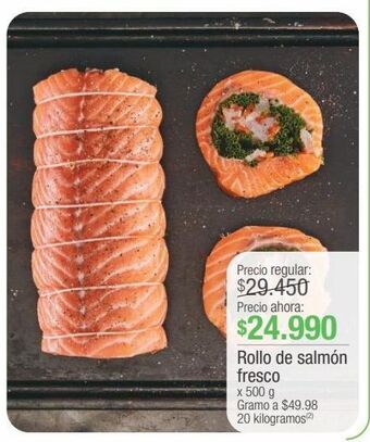Jumbo Rollo de salmón fresco x 500 g oferta