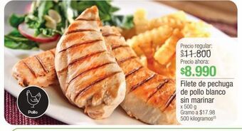 Jumbo Filete de pechuga de pollo blanco sin marinar x 500 g oferta