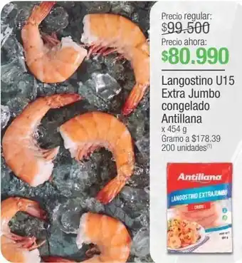 Jumbo Langostino u15 extra jumbo congelado antillana x 454 g oferta