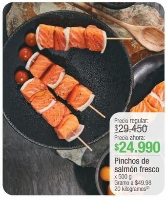 Jumbo Pinchos de salmón fresco x 500 g oferta