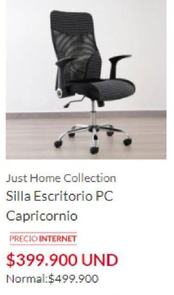 Homecenter Just Home Collection Silla Escritorio PC Capricornio oferta