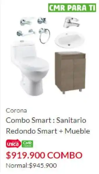 Homecenter Corona Combo Smart Sanitario Redondo Smart +Mueble oferta