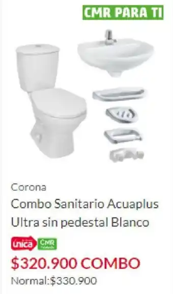 Homecenter Corona Combo Sanitario Acuaplus Ultra sin Pedestal Blanco oferta