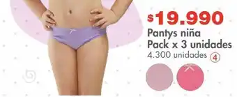 Metro Pantys niña pack x 3 unidades oferta