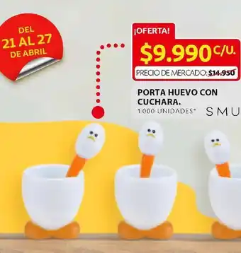 Ara Porta huevo con cuchara smukee oferta