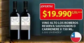 Ara Vino alto los romeros reserva 750ml oferta