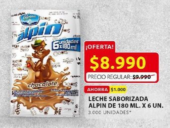 Ara Leche saborizada alpin 180ml x 6un oferta