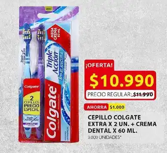 Ara Cepillo dental colgate extra x 2un + crema dental x 60ml oferta
