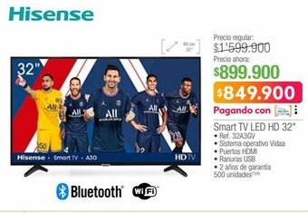 Jumbo Smart tv led hd 32" hisense oferta