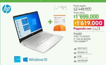Jumbo Computador portátil hp oferta