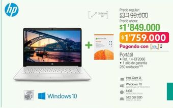 Jumbo Computador portátil hp oferta