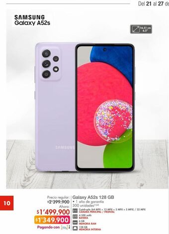 Metro Galaxy a52s 128 gb oferta