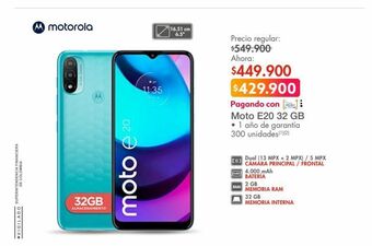 Metro Moto e20 32 gb oferta