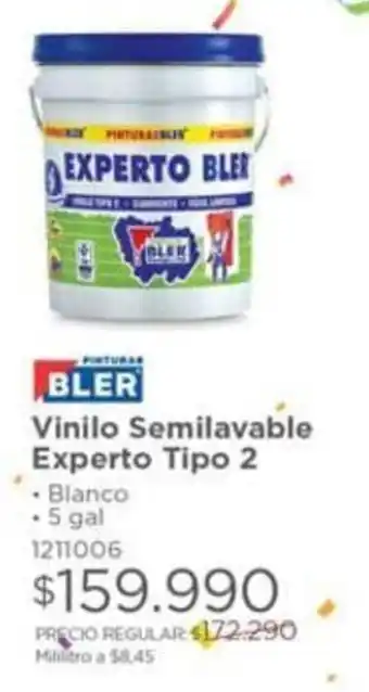 Easy Bler Vinilo Semilavable Experto Tipo 2, 5 gal. oferta