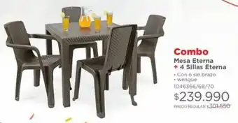 Easy Combo Mesa + 4 Sillas Eterna oferta