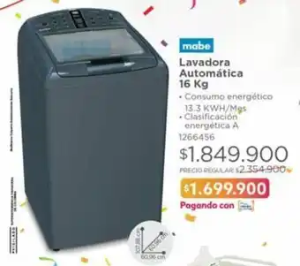 Easy Mabe Lavadora Automática 16kg oferta